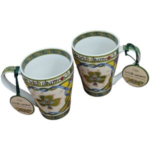 Set of 2 "The Irish Shamrock Mug" or Celtic Knot Shamrock Mugs